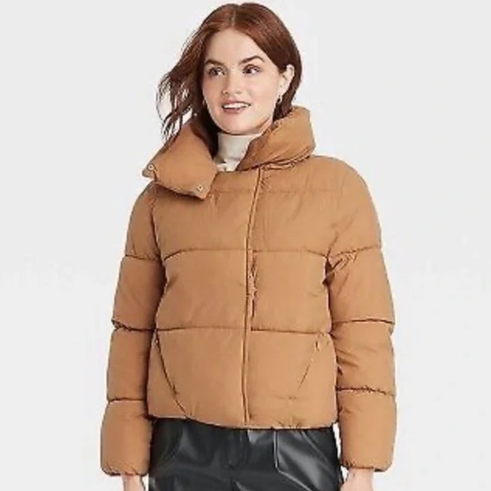 A New Day Women's Short Relaxed Puffer Jacket Size L NWT